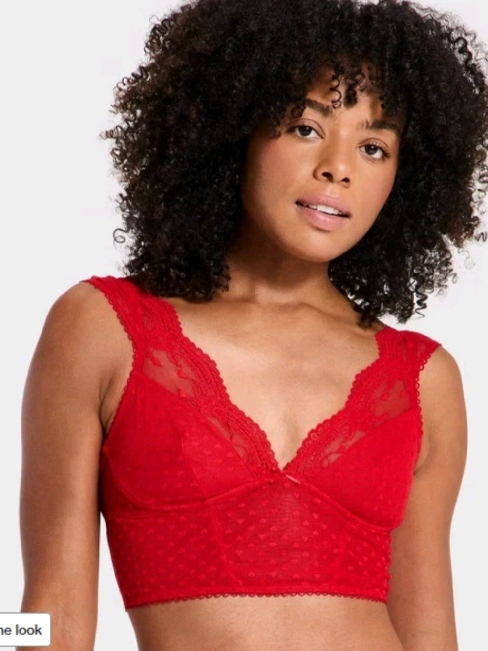 wild fable Red Lace Longline Bralette
